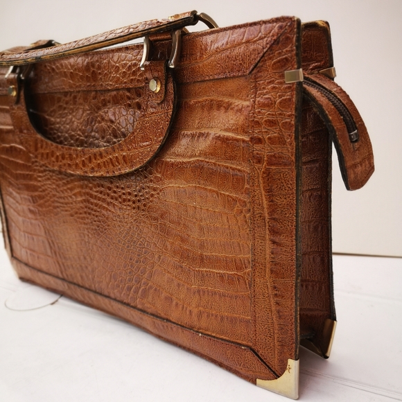 ANTIQUE CROCO HANDBAG - Picture 2 of 6